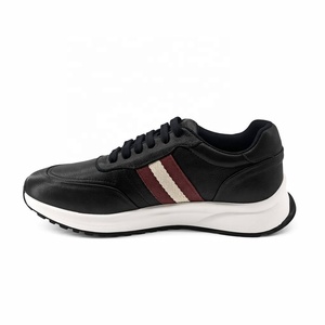 Baskets basses de luxe pour homme à rayures Heritage, en cuir véritable, chaussures décontractées de créateur avec semelle en caoutchouc épaisse de style rétro - Product Image 5