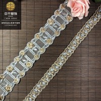 LEIXUSI Ruban de dentelle en polyester bicolore de 2 cm, ruban brodé pour tenues de poupées vintage, tissu de canapé, accessoires de bricolage, vente en gros