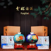 Vase en céramique fait main de luxe Design de fleurs écologique incrusté de jade ornement décoratif artistique cadeau d'affaires de bureau à domicile