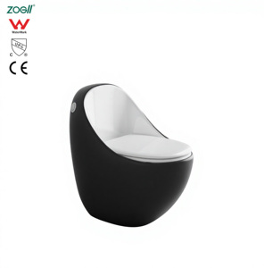 WC monobloc en céramique blanche allongé, autoportant, moderne, en promotion, pour hôtels, villas et écoles - Product Image 1