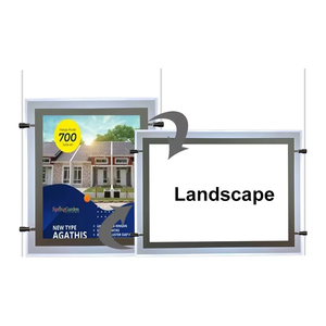 A4 impermeable LED acrílico marco rectángulo cristal publicidad signo con característica decorativa colgar montado caja de luz LED - Product Image 2