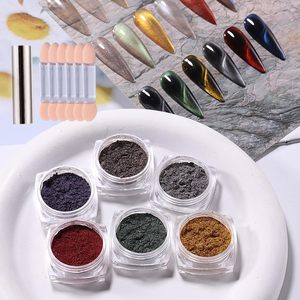 Poudre pour ongles effet œil de chat 3D magnétique, pigment aurora, pigment métallique pour ongles, effet galaxie pour nail art, manucure, gel polish - Product Image 1