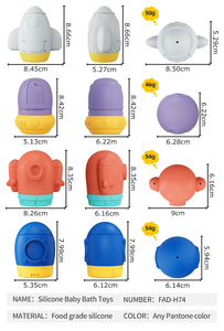 Juguetes de Baño de Silicona de Grado Alimenticio con Diseño de Conejo, Juguetes Flotantes Suaves para Bebés y Niños - Product Image 4