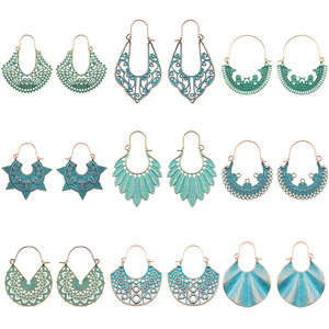 Bohemia Alloy <b>Drop</b> Earrings Geometric Design Antique <b>Bronze</b> Plated Women's Fashion Dangle Earrings - Product Image 5