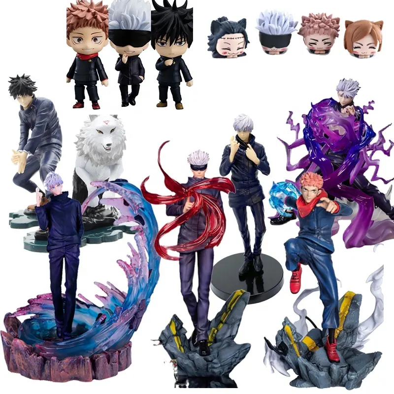 Jogo Jujutsu Kaisen Satoru Gojo Geto Itadori Yuji desenho animado Ryomen Sukuna PVC Anime Figura Jogo de coleta Fushiguro Megumi 10-30 CM