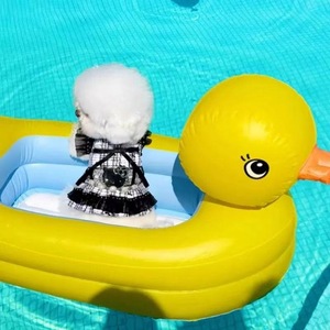 Inflable pequeño pato amarillo fila flotante cama engrosada PVC lavabo de agua de juguete para piscinas y natación para niños - Product Image 3