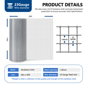Fast Ship Galvanized Hardware Cloth 4FTX100FT Roll High Quality 23GA 0.6mm 1/4" <b>Mesh</b> - Product Image 3
