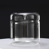 Décoration d'intérieur, vase en verre borosilicate écologique, terrarium cylindrique pour micro-paysage avec couvercle et trou