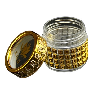 Emballage chiffon en verre irrégulier de dubaï, technologie dorure personnalisée, haut de gamme, or tuhao, pot de verre vide ordinaire chinois, 10G - Product Image 1