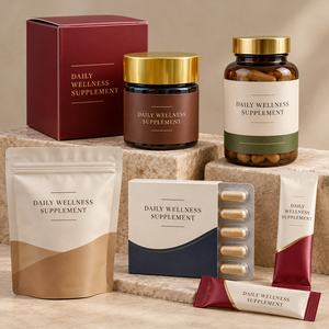 Cápsulas de Bienestar Premium en Frasco de Vidrio con Caja de Regalo, Fórmula Personalizada OEM ODM, Suplemento para la Salud - Product Image 5