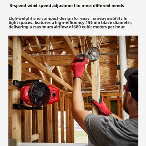 Ventilador de Montaje Inalámbrico <span class=keywords><strong>Milwaukee</strong></span> M12 AF, Cabezal Giratorio, Sistema de Montaje Múltiple, Hasta 16 Horas de Autonomía - Product Image 2