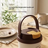 Mug à café isotherme à double bec verseur avec revêtement intérieur en acier inoxydable 304, portable, facile à nettoyer, haute isolation, thermos moderne et minimaliste
