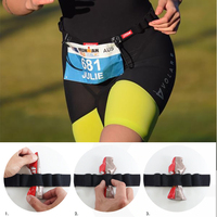 Ceinture de course en sergé élastique directe d'usine pour les événements de marathon de course de nuit d'hiver 6 options de couleur stock de ceinture de numéro de course de triathlon