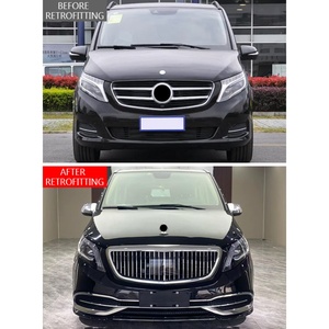 Kit de modification de calandre style Maybach W447 modèle 2020, pare-chocs non destructif avec découpes pour feux antibrouillard 2014-2024 - Product Image 2