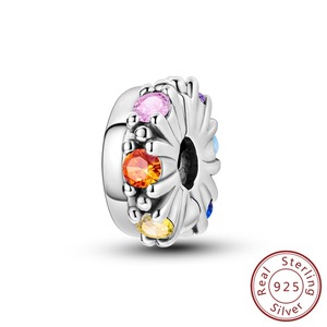 925 Sterling Bạc vĩnh cửu hình trái tim định vị <span class=keywords><strong>Clasp</strong></span> quyến rũ Hạt Tự làm đồ trang sức phụ kiện - Product Image 4