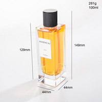 Botella de Perfume de Vidrio Transparente de Lujo de 100 ml con Pulverizador, Serigrafía de Alta Calidad, Tapa Personalizable