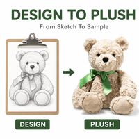 Peluche d'ours brodée sur mesure, directement de l'usine, pour le soulagement du stress, personnage en peluche OEM ODM pour marques IP originales