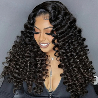 Perruques Lace Front 13x4 en cheveux humains vierges brésiliens, densité 250, effet volumineux Deep Wave, sans colle, avec dentelle HD 13x6
