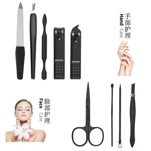 Kit <span class=keywords><strong>de</strong></span> pédicure professionnel, ciseaux à ongles, Kit <span class=keywords><strong>de</strong></span> toilettage avec étui <span class=keywords><strong>de</strong></span> voyage en cuir noir (coupe-ongles 9) - Product Image 6