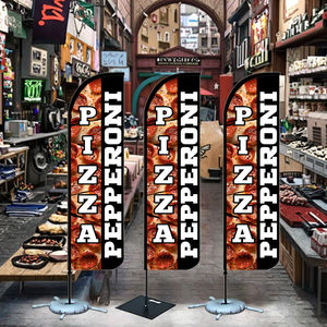 Оптовая продажа, чистый баннер с перьями, наружная акция, итальянская колбаса, пляжный флаг, магазин пиццы, красочный флаг с перьями - Product Image 3