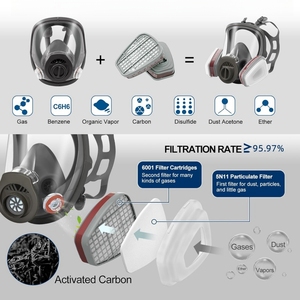 Công nghiệp grey 4007 Mặt nạ Mặt nạ tổng oxy hóa học cbrn lọc khí chiến thuật bụi hạt nhân Nước Mắt mặt nạ khí CE phê duyệt - Product Image 5