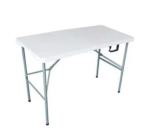 Mesa de caballete resistente de 122CM, mesa de jardín, mesa larga plegable