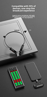 Carte son sans fil tour de cou avec mixeur audio et OTG, carte son portable pour podcast et lecteur audio numérique TikTok