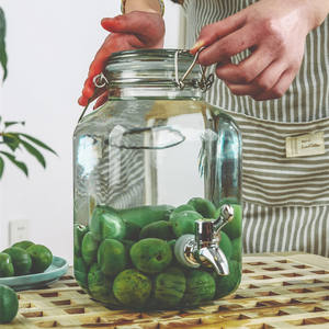 <span class=keywords><strong>Bocal</strong></span> <span class=keywords><strong>en</strong></span> <span class=keywords><strong>verre</strong></span> vide de grande capacité (4 <span class=keywords><strong>litres</strong></span>, <span class=keywords><strong>5</strong></span> <span class=keywords><strong>litres</strong></span>, 1 gallon) pour aliments, brassage maison, distributeur de boissons, fermenteur - Product Image 1