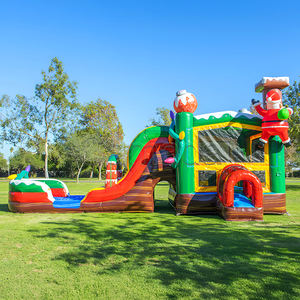 Nuevo Tobogán Inflable Combinado con Piscina de Agua, Diseño de Castillo Navideño, Doble Carril, Certificado CE, Capacidad de 1000 kg, Ecológico - Product Image 2