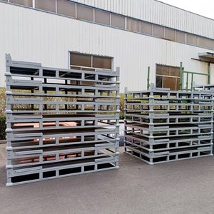 Katlanabilir Metal Lojistik Konteyneri (otomobiller için) İstiflenebilir Galvanizli Depo İstiflenebilir Katlanır Endüstriyel Çelik Palet Metal Kutu - Product Image 5