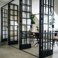 Porte pliante en aluminium imperméable de haute qualité avec moustiquaire en fibre de verre, design pliable pour usage extérieur