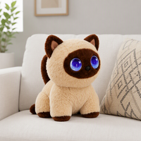Jouet en peluche chaton pour la décoration de chambre, conforme CPSIA, avec reconnaissance d'émotions, pour le soutien émotionnel et l'apprentissage des langues