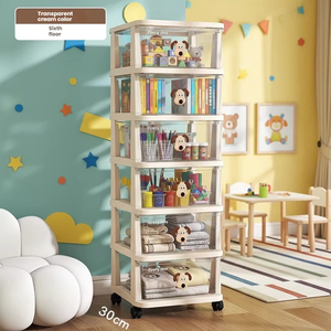 Boîte de rangement en plastique durable et portable de type tiroir avec grande capacité pour les vêtements de bébé, le rangement à domicile ou au bureau - Product Image 1