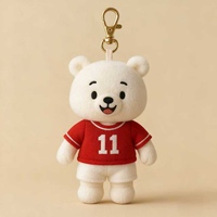 Porte-clés en peluche personnalisé en forme d'ours polaire mignon, mascotte idéale pour la personnalisation de la marque et les souvenirs des fans