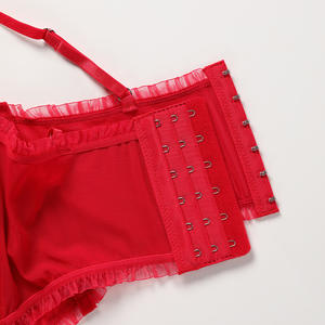 <span class=keywords><strong>ชุด</strong></span>ชั้นในสตรีเซ็กซี่ชุดชั้นในลูกไม้สีแดงขนาดพิเศษ - Product Image 4