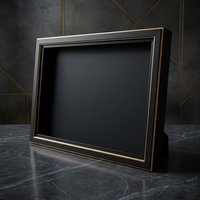 Marco de Fotos Personalizado Negro y Dorado A3, Marco 3D con Impresión Dorada y Soporte para Recuerdos