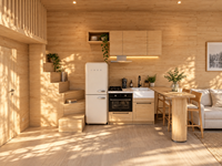 Maisonnette préfabriquée de luxe moderne de 20 pieds sur roues, maison modulaire mobile, villa portable sur remorque pour la vie en plein air, fabriquée en Chine