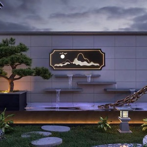 Waterproof Rectangular Wall <b>Lamp</b> With Landscape Mural For Courtyard Villa Garden Screen Wall Outdoor Lighting - Product Image 3