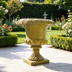 Urna in Marmo Classica Francese con Rilievi di <span class=keywords><strong>Frutta</strong></span> e Figure, Fioriera in Pietra Bianca per Decorazioni di Lusso in Giardini e Club - Product Image 4