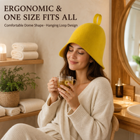 Chapeau de sauna en feutre de laine moulé monobloc, personnalisable, coloré, doux, respirant, durable, réutilisable, épais et chaud pour le bain et le spa
