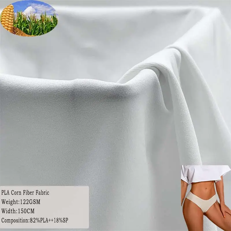 New Innovation Poly Lactic Acid Fiber 122gsm Knitting Fabric Biodegradable Spandex PLA Fabrics for Women Sexy Underwear