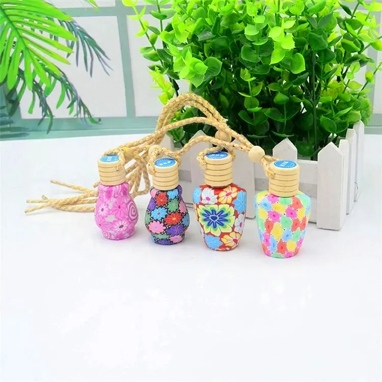 Hot selling top rank car polymer clay bottle hanging car perfume diffuser bottle