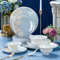 Vaisselle en céramique Ensembles de vaisselle nouveaux et modernes Assiette à dîner Bol Ensemble de vaisselle de luxe en porcelaine fine