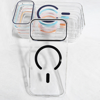 Étui de téléphone pour 17 Pro Max, cadre de caméra magnétique en polycarbonate transparent, résistant aux chocs, étanche, anti-chute, en époxy