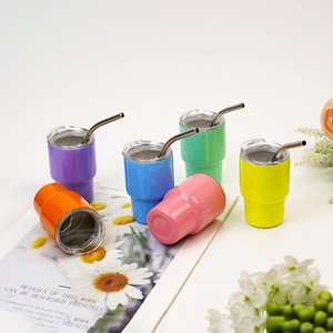 Leakproof 2oz 3oz <span class=keywords><strong>Cute</strong></span> School Vacuum Mug Stainless Steel Water Kids Mini Tumbler Shot Copos de vidro com tampas e canudos - Product Image 4