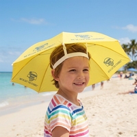 Parapluie Enfant Mains Libres Anti-UV et Pluie en Polyester Argenté avec Baleines en Fibre de Verre, Mini Impression de Logo pour Entreprise