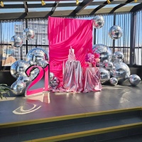 Arche gonflable géante argentée pour événements, décoration extérieure, ballons PVC flottants, sphères réfléchissantes, boule miroir