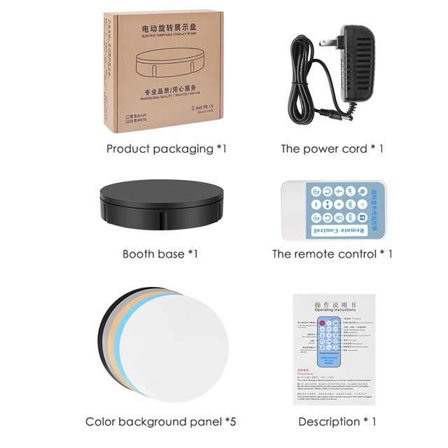 New 30CM 360 Degree Electric Rotating Turntable Display Stand Photography Video Shooting Props Turntable Remote Controller