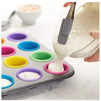 Moule à cupcakes en silicone de qualité alimentaire, coloré, sans BPA, facile à nettoyer, réutilisable, écologique, résistant à la chaleur, antiadhésif, pour la pâtisserie DIY