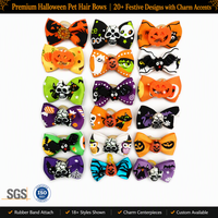 Noeuds pour animaux de compagnie Halloween : Élastiques doux et extensibles anti-traction pour chiens et chats, motifs citrouille, fantôme, chauve-souris, pour fêtes et accessoires photo